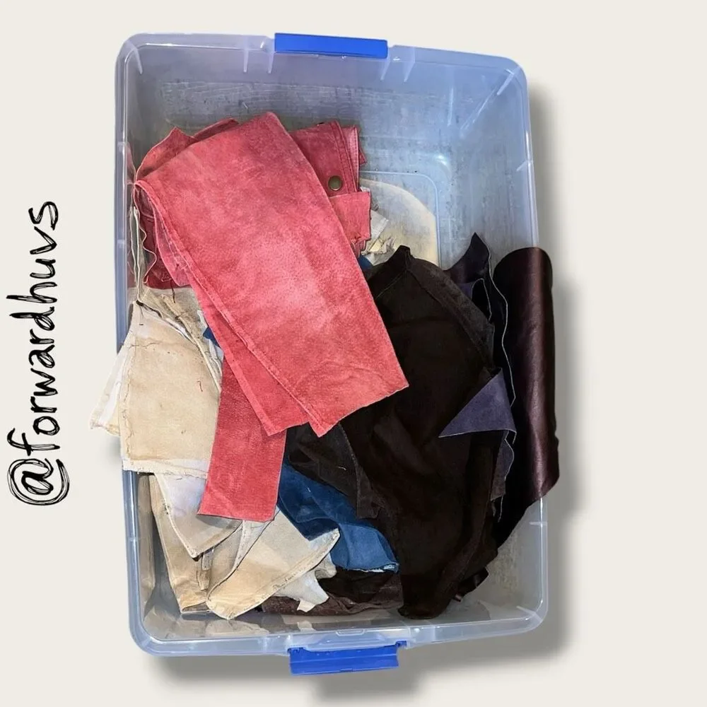 #8 Scrap Suede Sewing Pieces & Leather Crafting Material  - Over 4 pounds shippe
